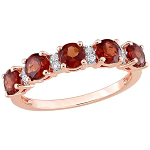 18K Plated Sterling 1.55 cttw Garnet & White To paz Ring