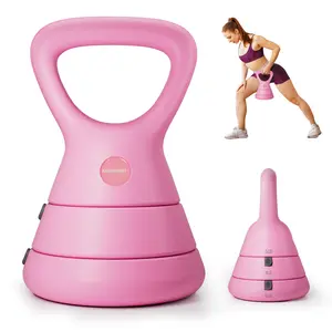 EAST MOUNT 15LB Adjustable Kettlebell Set 3-in-1 5/9/15 LB Weights Ergonomic Triangle Handle Wrist-Friendly Design Compact Strength Training Equipment for Home Gym Full-Body Workouts Muscle Building