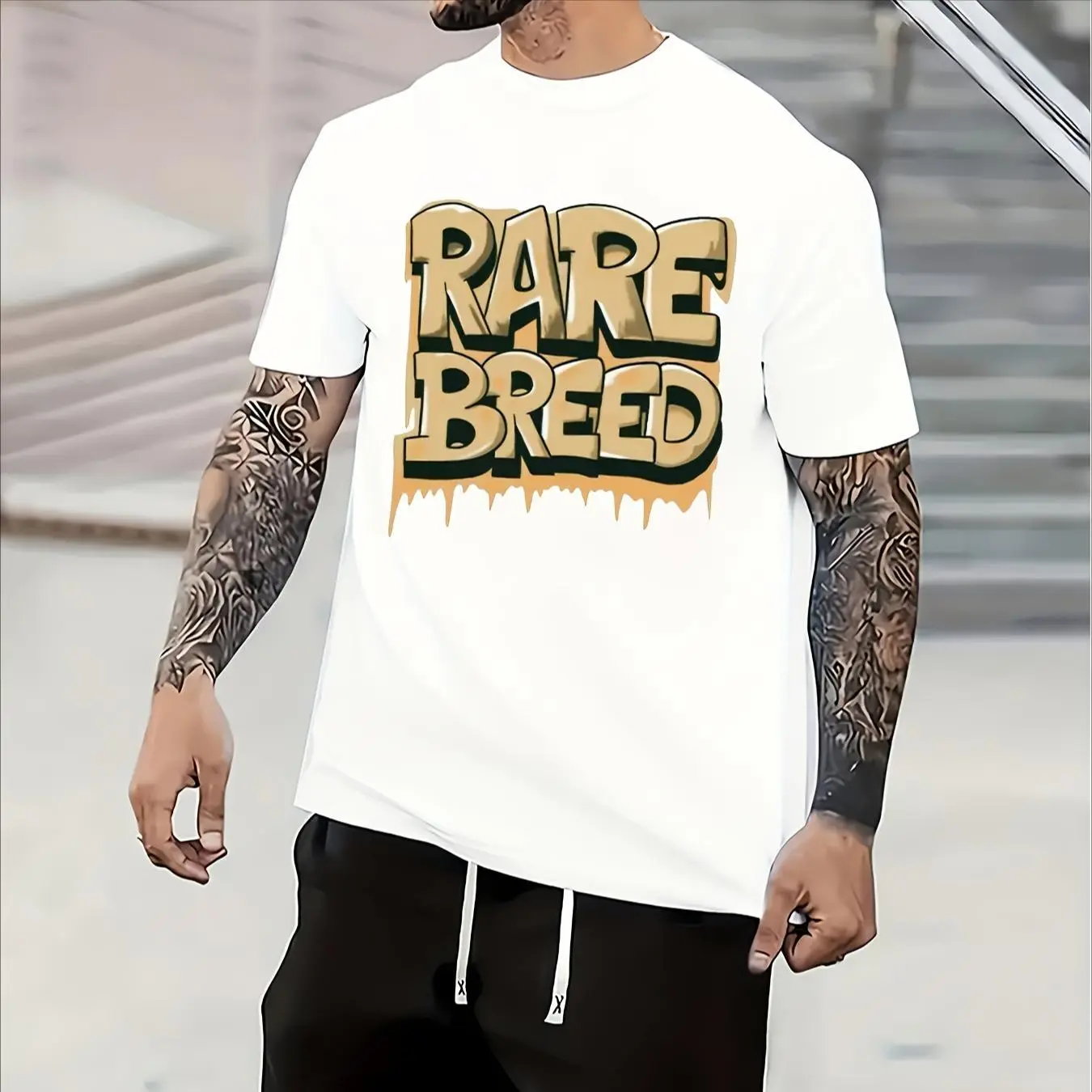 [100% Cotton] Menprinted T-Shirt, Cool Casual Style, Summer Clothing, Suitable For  Men , T-Shirt For Men And Women