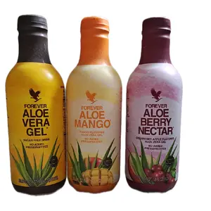 Forever Aloe Vera Bundle 3 Liter - Gel, Mango, Berry Nectar - Sugar Free Drink, No Added Preservatives, 3 Bottles Juice Beverage