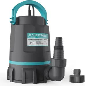 Aquastrong Automatic Sump Pump, 1/2 HP 3159 GPH Submersible Water Pump, Utility Pump High Flow Water Removal for Swimming Pool, Garden Pond, Basement, Window Wells with 10ft Long Power Cord