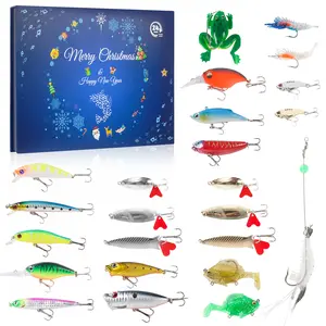 Fishing Advent Calendar 2025,Fishing Lure Advent Calendar for Fisherman Adult Men Teen Boys,24 Days Christmas Countdown Xmas Surprise Gifts