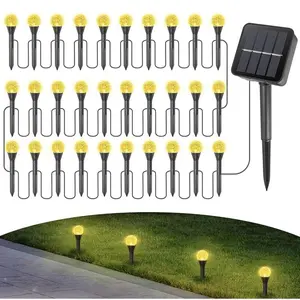 30-pack solar outdoor decorative LED lights, IP44 waterproof, multiple color options, 8 lighting modes—ideal for courtyards/gardens, outdoor camping ambiance lighting, lawn pathway decor, and weddings.Valentine’s Day and Easter party decorations