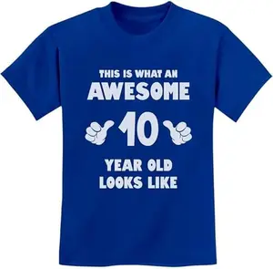 Tstars Awesome 10 Year Old Birthday Shirt for Kids - Funny Gift for Boy or Girl Age 10 - Youth Celebration T-Shirt
