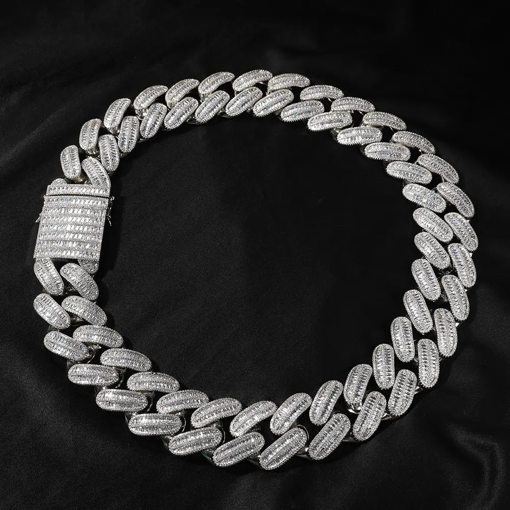 Chunky Cuban Link Chain Necklace, 40mm Bold Hip Hop Jewelry with Button Ladder Design, Unisex Copper Base with Inlaid Zircon