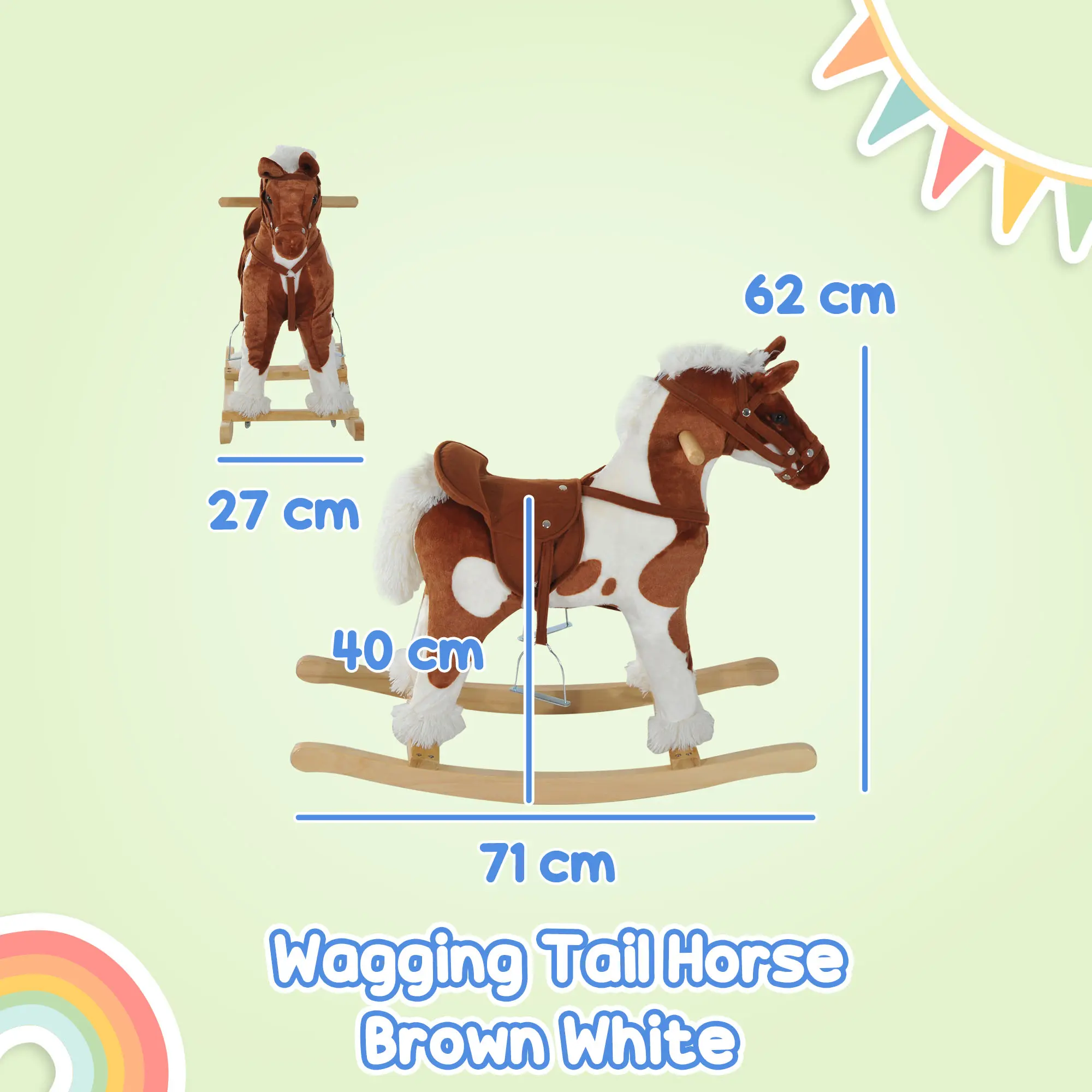 Wagging Tail Horse Brown White