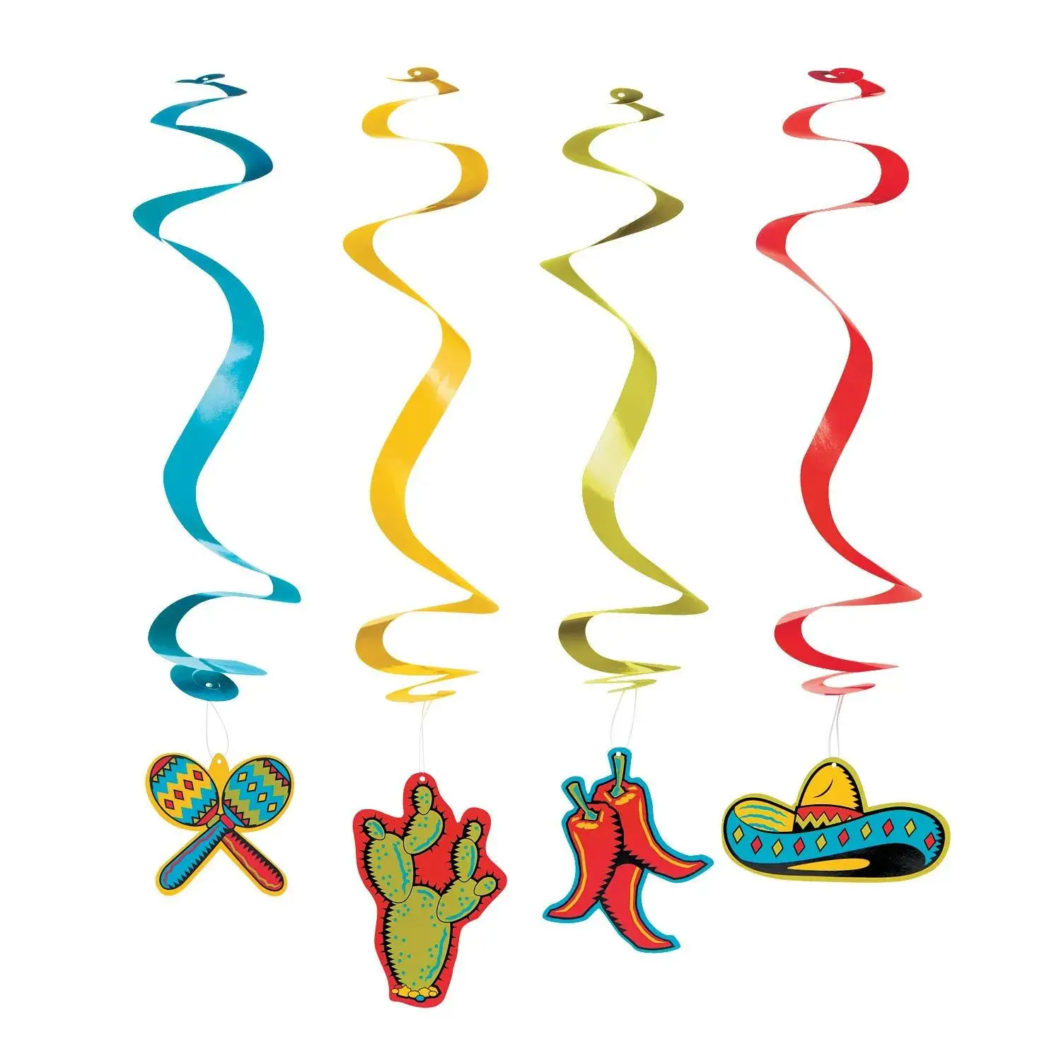 30" Fiesta Hanging Swirl Decorations - 12 Pc.