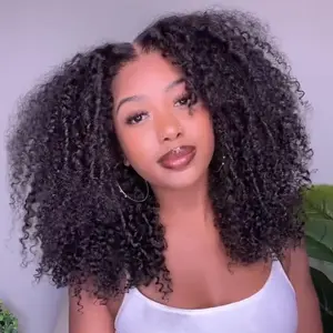 Amanda Hair Voluminous Glueless Thick Fluffy Afro Curly Human Hair Bob Wigs 13*4/6*4 Frontal Lace Wig For Women