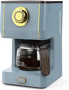 Coffee Maker, 5 Cup Coffee Pot with Three Brewing Modes, Retro Coffee Maker with Glass Carafe &  Coffee Filter, Drip Coffee Maker Ideal for  or Office, Keep Warm, Ash Blue