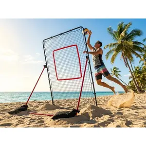 7x4Ft Adjustable Volleyball Rebounder Net – Multi-Angle Bounce Back Training Net, Foldable Quick Setup with Ground Stakes – Perfect for Home Gym & Outdoor Volleyball Practice