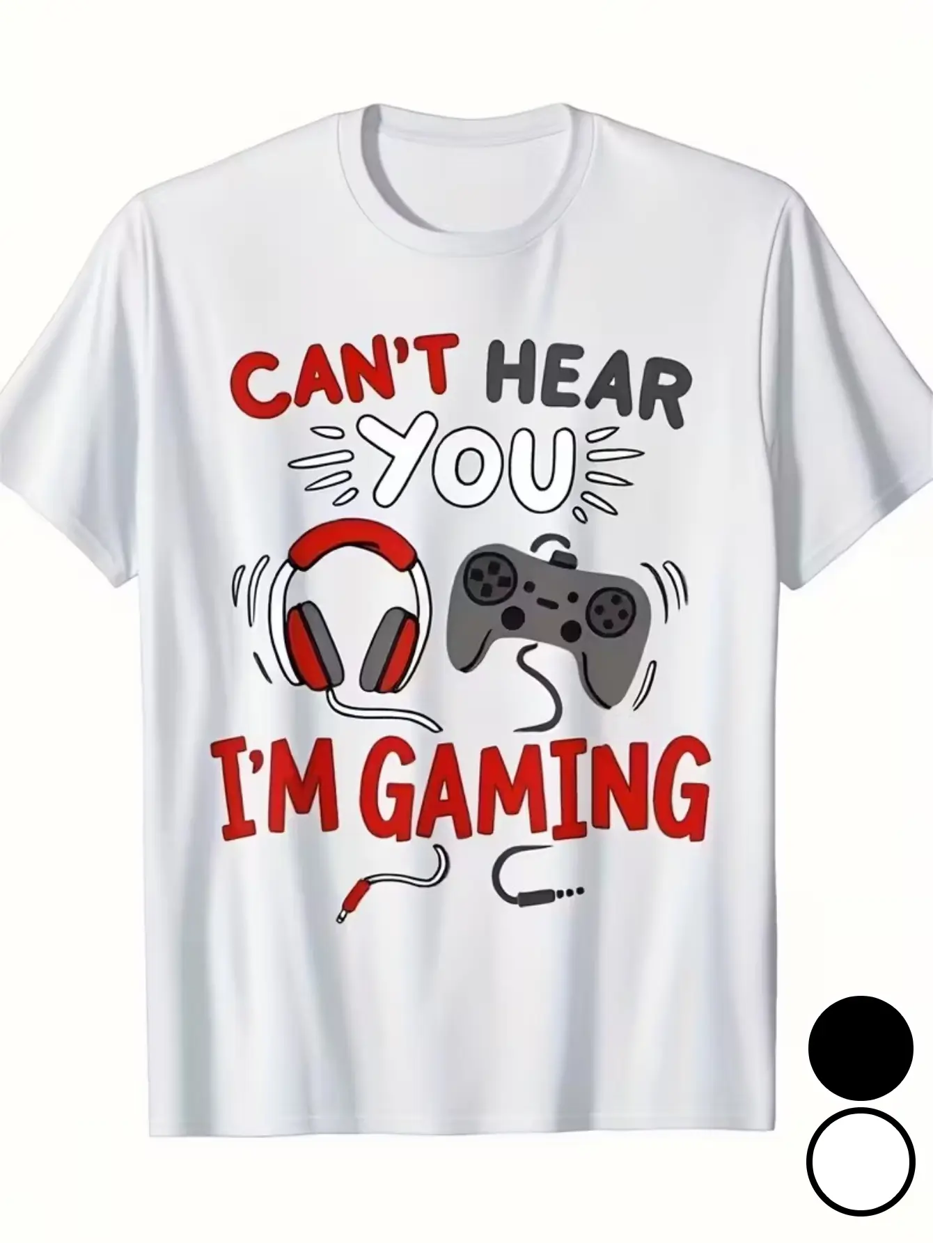 White Doodle Gamer Tee, Perfect Hilarious Novelty Gift For PC Gamers, Console Players &  Gaming Fans