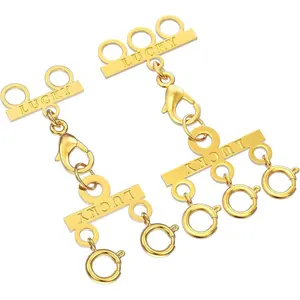Gold and Silver Plated Layering Clasp Connectors for Multiple Necklaces Separator Clasp for Layered Look