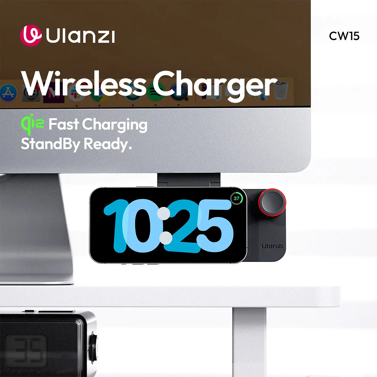 Ulanzi CW15 Qi2 Wireless Charger - Fast Charging Device for Cellphones, Mobile Phones, Cellphone