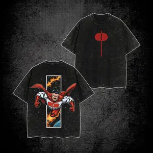 Omni Man Nolan Grayson Acid Washed Shirt, Invincible Graphic Shirt, Viltrumite Hero Shirt, TV Series Character Shirt, Comic Fans T-Shirt, Oversized Cotton Graphic Tee