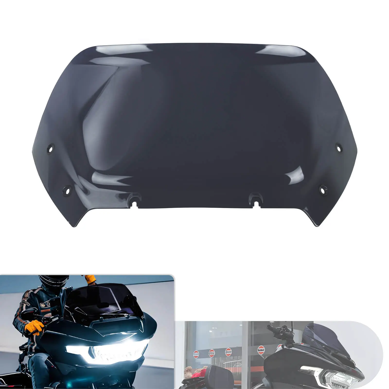 100% Brand New ABS Plastic Motorcycle 10-in-1 Windshield - Direct Install, Low Profile, Compatible with Harley Touring Bikes '23-Later FLTRXSE, '24-Later FLTRX Series, FLTRXSTSE