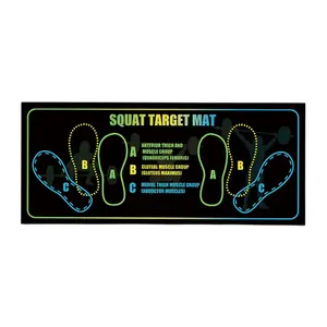 35x80cm Squat Target Mat with Foot Position Guides, Diatomaceous Earth Rubber Non- Home Gym Exercise Mat for Squats, Lunges & Core Workouts