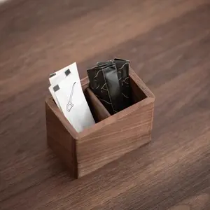 High-End Mini Toothpick and Dental Floss Holder, Antibacterial Walnut Wood Box, Customizable Home Storage, Elegant Design