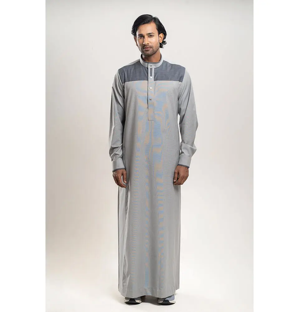 Men’s Full Length Islamic Thobe 223 - Polished Gray