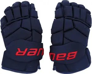 Braden Schneider New York Rangers Game-Used Navy Bauer Gloves from the 2023-24 NHL Season