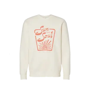 Groovy Rays Crew Sun Your Soul Graphic Crewneck Sweatshirt 80/20 Ring Spun Cotton Polyester 3 End Fleece, Unisex, Comfortable Everyday Wear Menswear