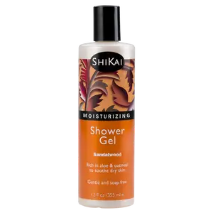 Shikai Sandalwood Shower Gel - Moisturizing, Rich in Aloe & Oatmeal, Gentle Soap-Free Formula, Perfect for Everyday Use, No Animal Ingredients, 12 fl oz