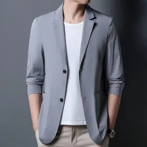 Men's Casual Small Suit, Light Business Ice Silk Sun Protection Suit Jacket For Men