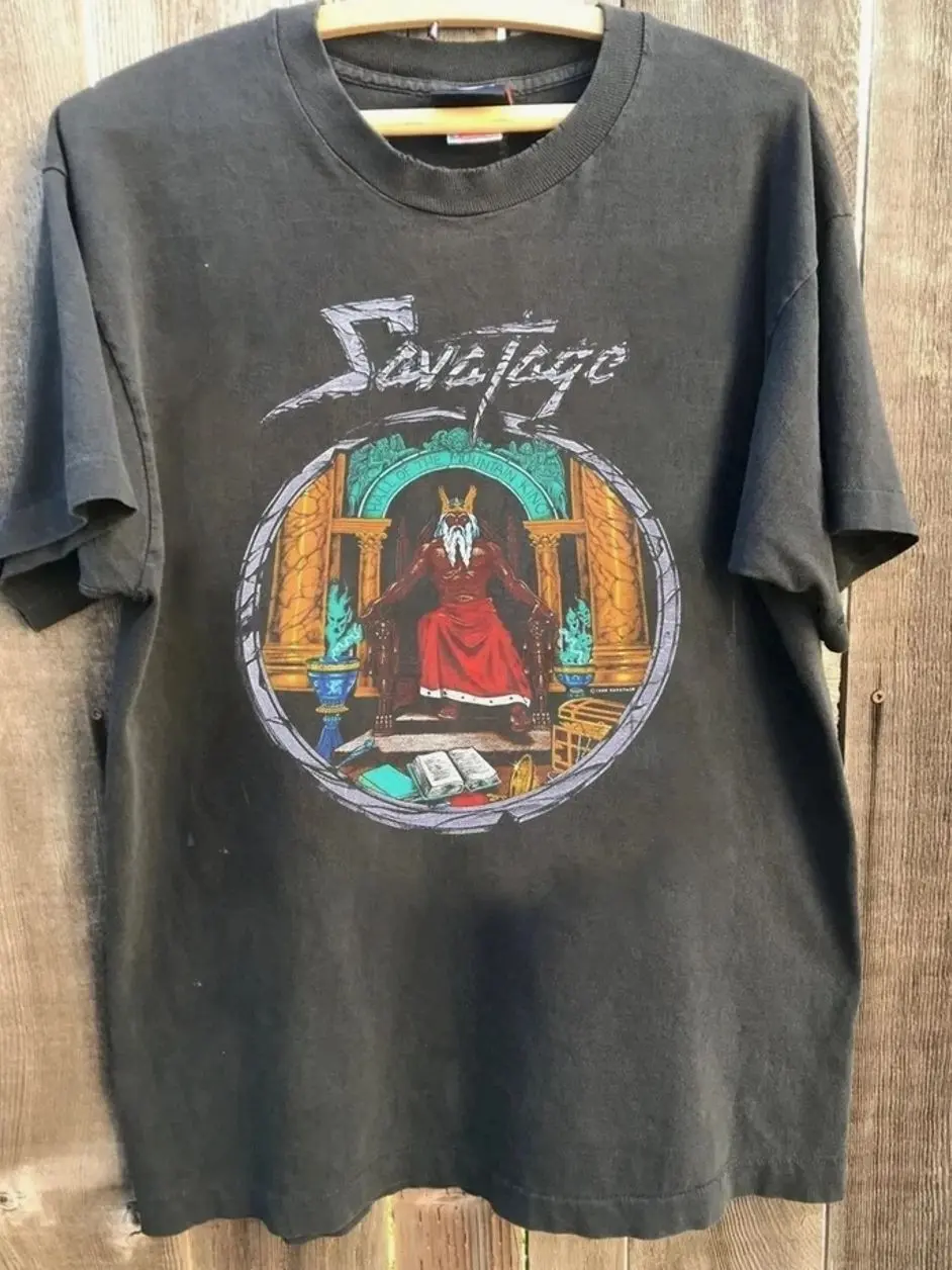 Savatage 1988 Vintage Heavy Metal Band Graphic T Shirt Charcoal S-5XL 9