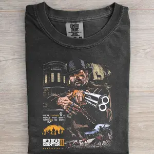 Vintage Red Dead Redemption 2 Shirt, Western Cowboy Outlaw Tee, Arthur Morgan Graphic Shirt, RDR2 Gaming T-Shirt, Wild West Video Game Shirt, Retro Gamer Gift, Gift for Men, Gift for Women, Crew Neck T-shirt, Trending T-shirt