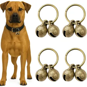 4-Pack Brass Pet Collar Bells for Dogs and Cats, Loud Copper Bells for Training & Pendant Accessories