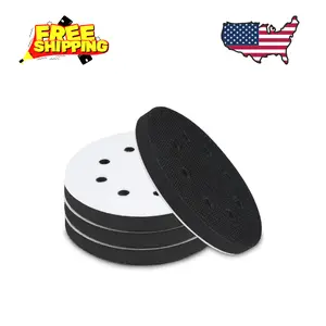 4 Pack 5 Inch 8 Holes Foam Sanding Pads, Soft Density Interface Pad