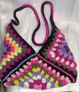 Crochet granny square boho crossbody everyday bag
