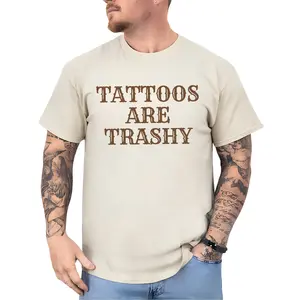 Tattoos Are Trashy Shirt Retro, Tattoos Are Stupid Tee, Funny Saying Tee For Men, Gothic Tattoos Graphic Printed Tee, Anti Tattoos Shirt, Funny Gift For Tattoos Lover, Short Sleeve Shirt For Men, Daily Menswear, Cotton Fabric Unisex Tee, Casual Streetwear