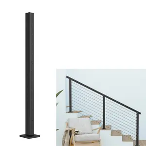 Senmit Aluminum Surface Mount Cable Railing Post - Modern Design, Superior Strength, Effortless Installation