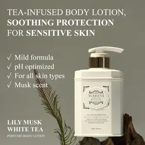 Perfume Body Lotion for Women Lily Musk White Tea (16.93oz/480ml) - Hydrating Vegan Moisturizer for Sensitive Dry Skin - Korean Skin Care - Gentle, Soothing, Non-Greasy, Fragrance, Floral Musk Scent