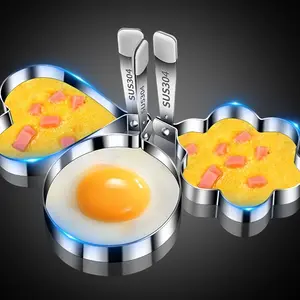 5 Counts Set Fried Egg Rings Molds, Multifunctional Breakfast Tool, Non Stick for Griddle Pan suitable for making shaped eggs