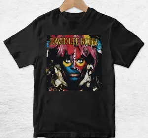 Vintage Art Graphic David Lee Roth World Tour Hard Rock Van Halen Black Unisex T-Shirt