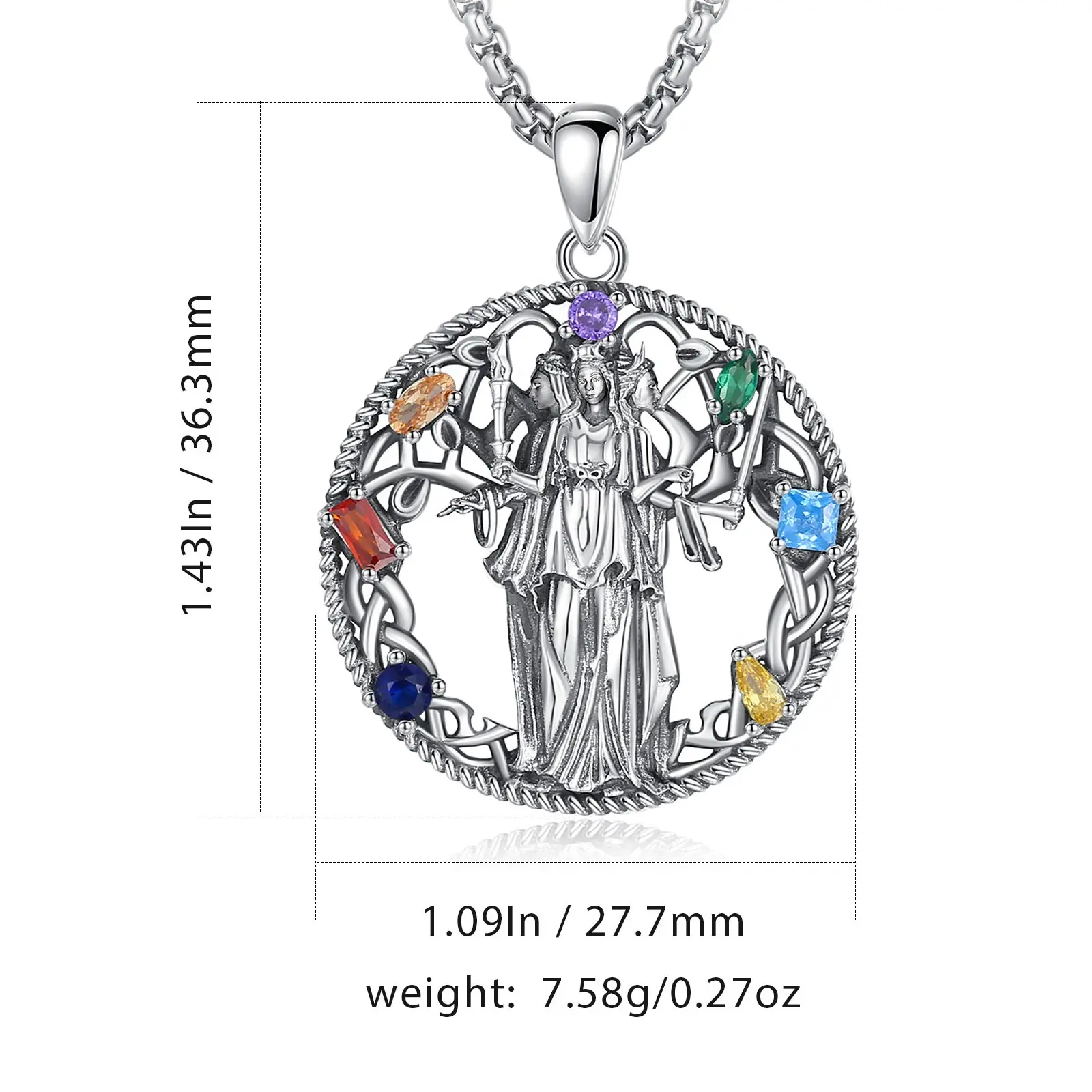 Triple Moon Goddess With 7 Charkas