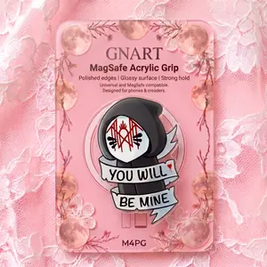 You Will Be Mine MagSafe Acrylic Phone Grip, Funny Gothic Romance Hooded Character Magnetic Phone Holder, Heavy Metal Style Pastel Goth Phone Stand Ring