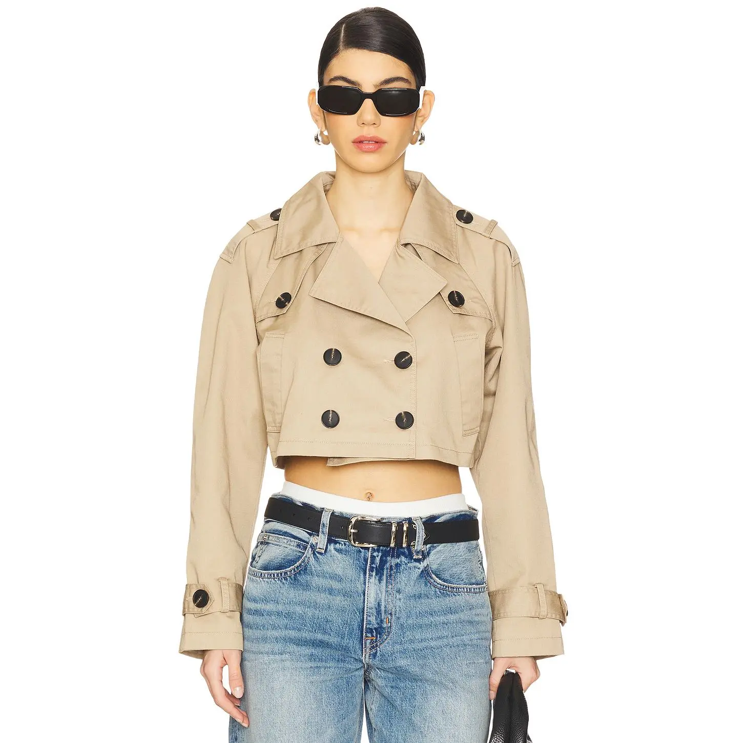 MORE TO COME Marja Cropped Trench in Beige