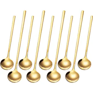 9 count Coffee Spoons Espresso Teaspoon,  Stainless Steel Two Different Lengths  Spoon for Stirring Coffee Bar Accessories ()