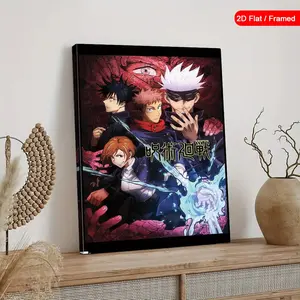 Jujutsu Kaisen Single Poster Framed Wall Art, Anime Design, Home Decor for Anime Fans, High-Quality Wood Material, Perfect Gift Idea