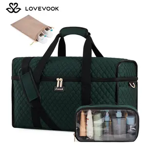 LOVEVOOK Travel Duffle Bag,Weekender Bags For Women, Carry On Duffel Bags For Airplanes, Overnight Bag With Toiletry Bag, Hospital Bag for Labor and Delivery, Yoga Gym Bag with Wet Pocket, 3Pcs Set
