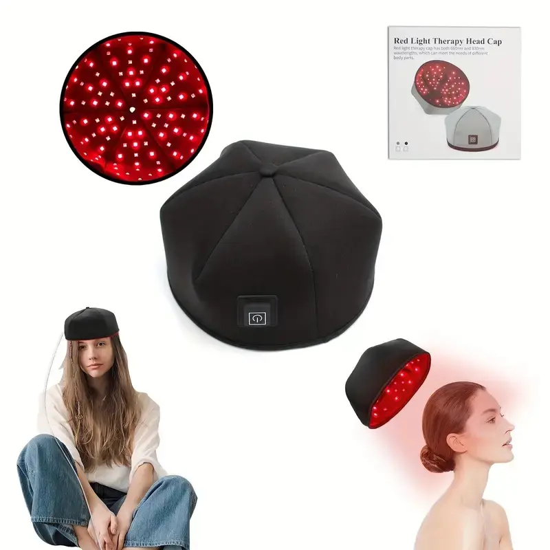 120 LED scalp care red light therapy cap, 660nm red light + 830nm near-infrared dual wavelengths, a total of 120 high-density LED beads, 10Hz & 40Hz pulse modes, available in gray/black, plug-in operation, Pulsing Modes