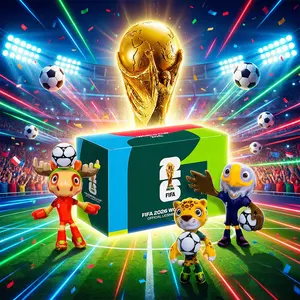 Officially Licensed FWC26 6CM Mascot Figurine – 2026 World Cup LED Display Collectible (USA / Mexico / Canada )