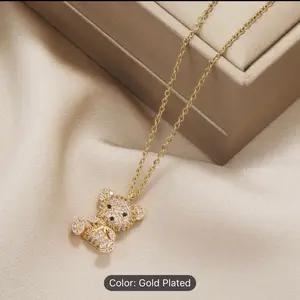 Rhinestone Bear necklace