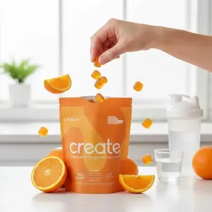 Create Creatine Monohydrate Gummies for Men & Women, Boost Focus, Strength, and Endurance, Anti-Melting Formula, Vegan, Gluten-Free, Non-GMO, 1.5g of Creatine per Gummy (Orange)
