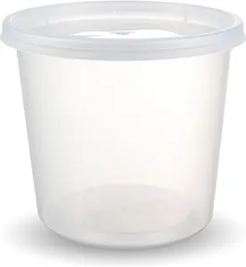 Deli Containers with Lids 24oz. Leakproof 30 Sets BPA-Free Plastic Food Storage Cups Clear Airtight Takeout Container Heavy-Duty, Microwaveable Freezer Safe Disposable/Reusable Kitchen Utensils