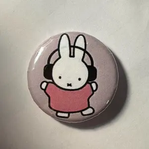 Miffy  1.25 inch Pin Button Badge - handmade pinback buttons pins