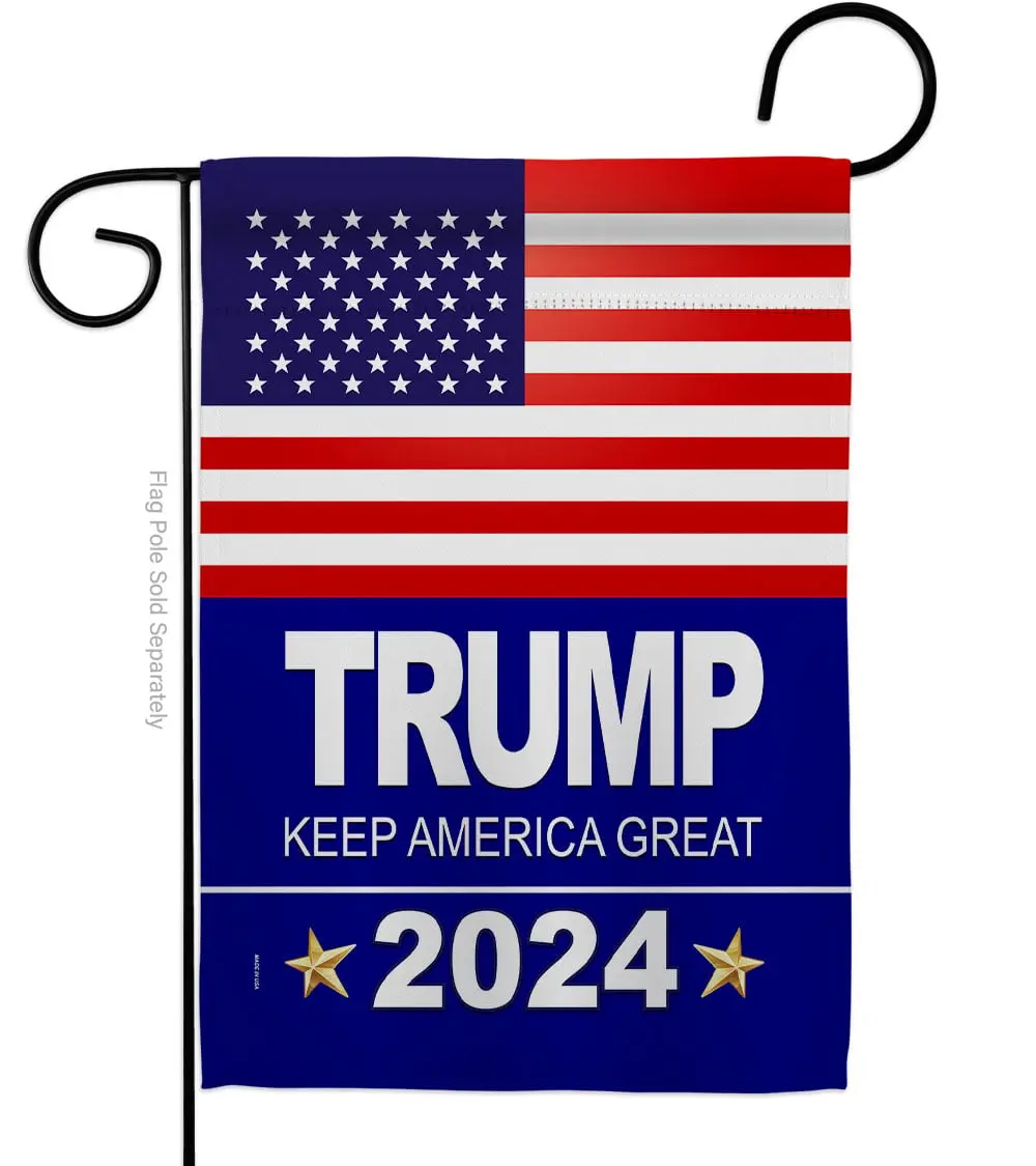 USA Decoration 13 x 18.5 in. Trump 2024 American Political Vertical Garden Flag with Double-Sided House Decoration Banner Yard Gift