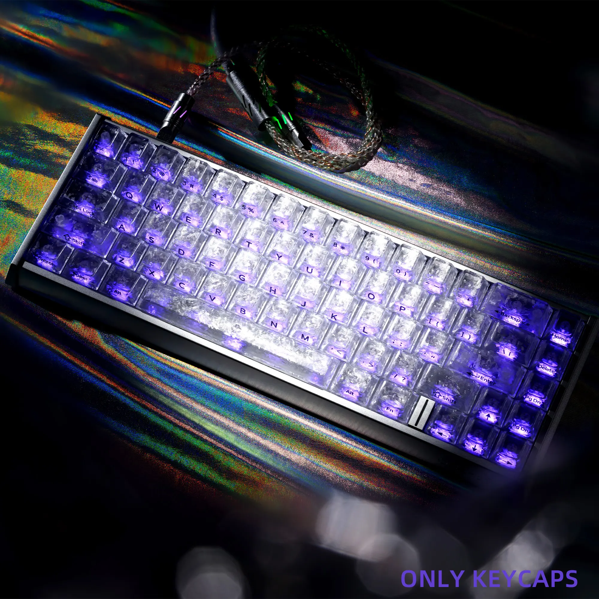 XVX Forged Carbon-Look Keycaps Side-Printed Cherry Profile 119-key keycap set for MX Switches ANSI Layout（only keycap, not include a keyboard）